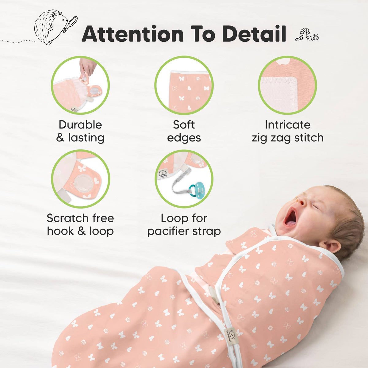 3pk Soothe Baby Swaddles 0-3 Months, Sleep Sack for Newborns