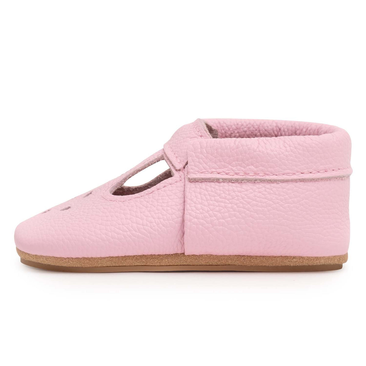 Hard Sole Mary Jane Baby Moccasins - Baby Shoes Light Pink