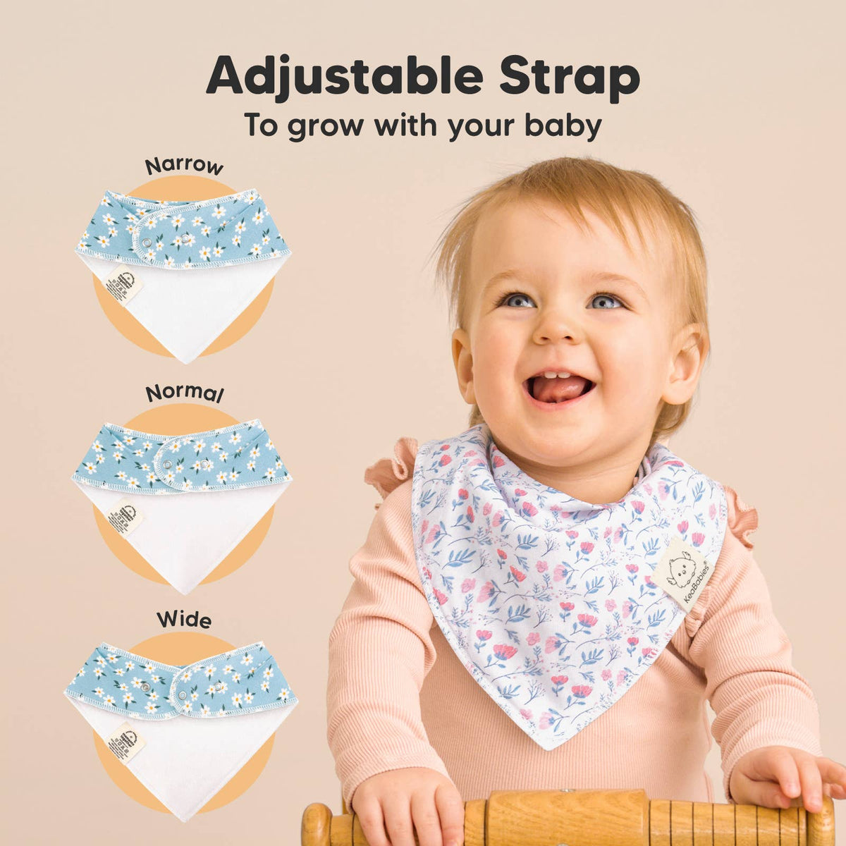 8-pack Baby Bandana Bibs for Girls and Boys