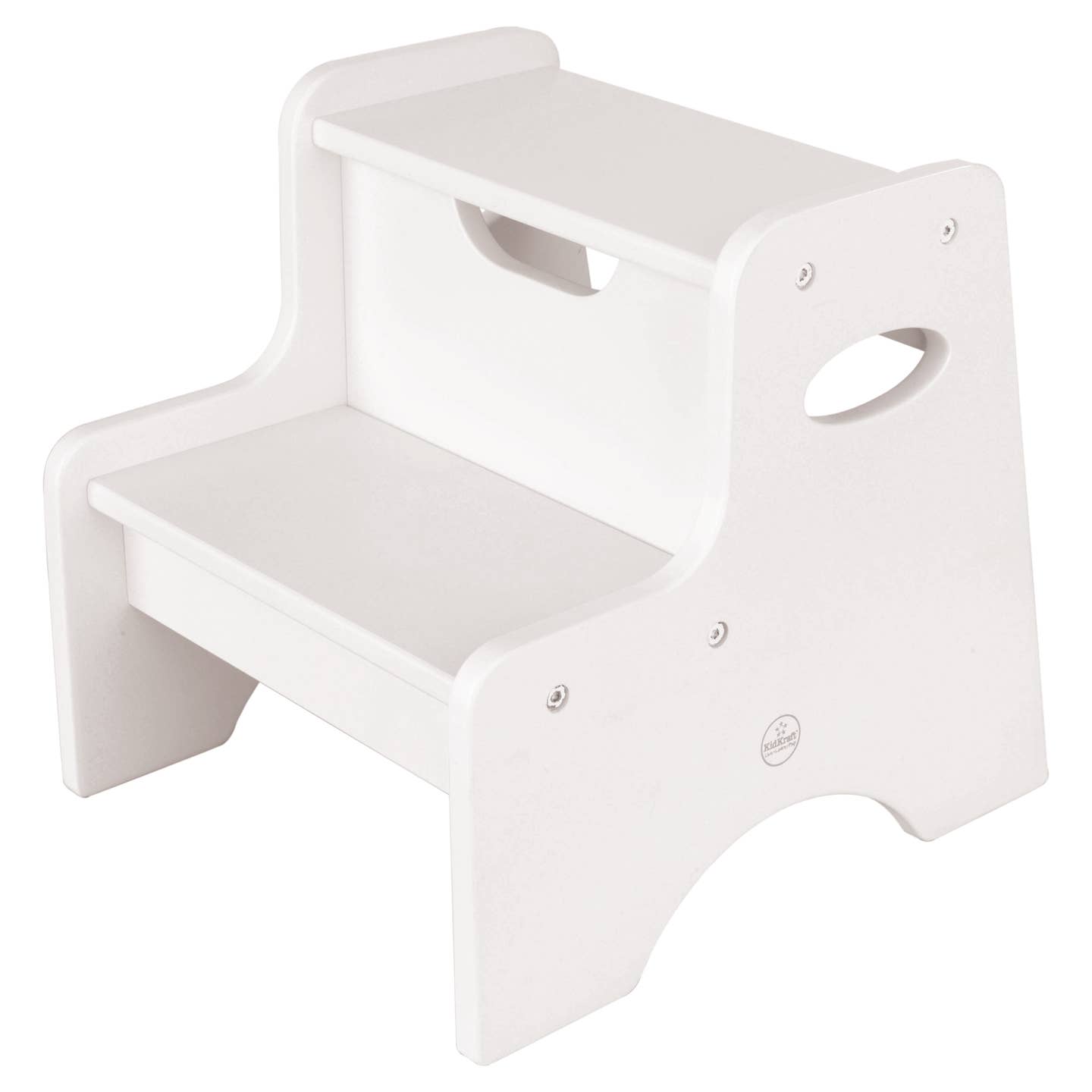 Wooden Two-Step Children's Stool w/Handles White