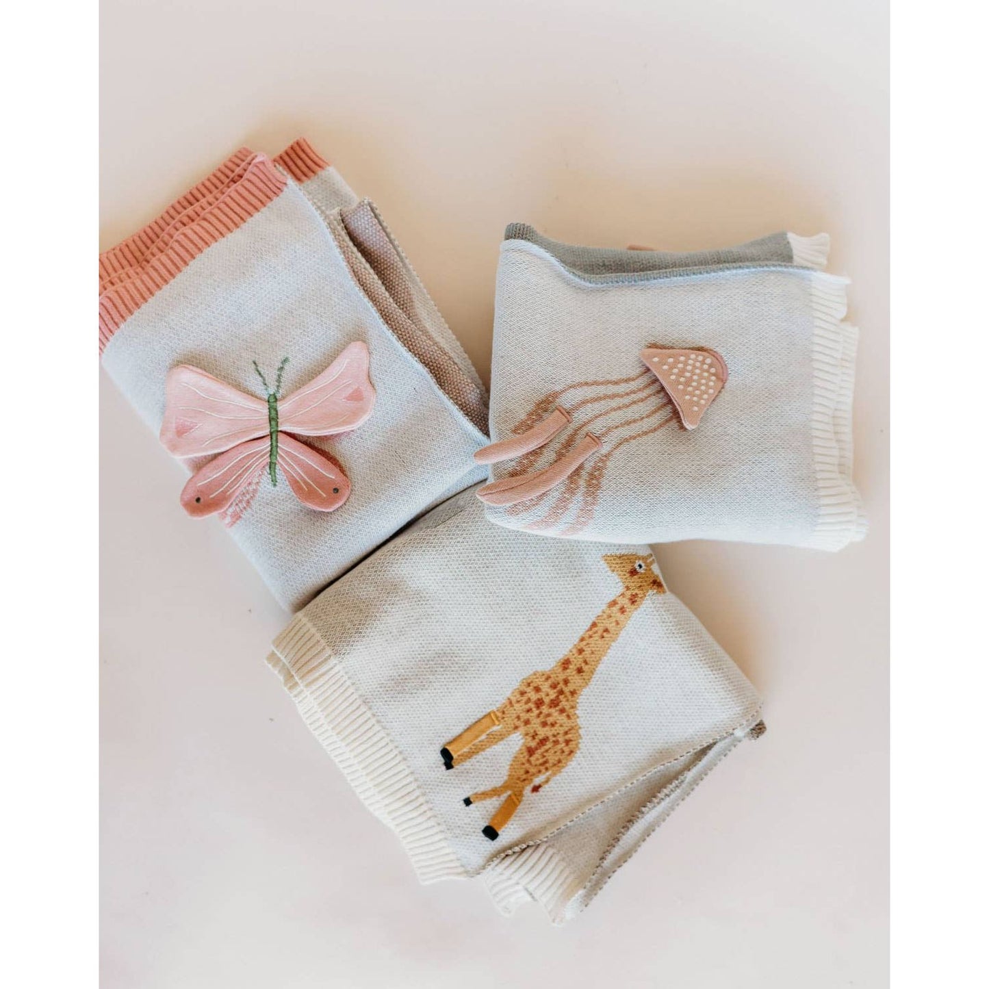 Bloom Butterfly 3D - Organic Jacquard Knit Baby Blanket