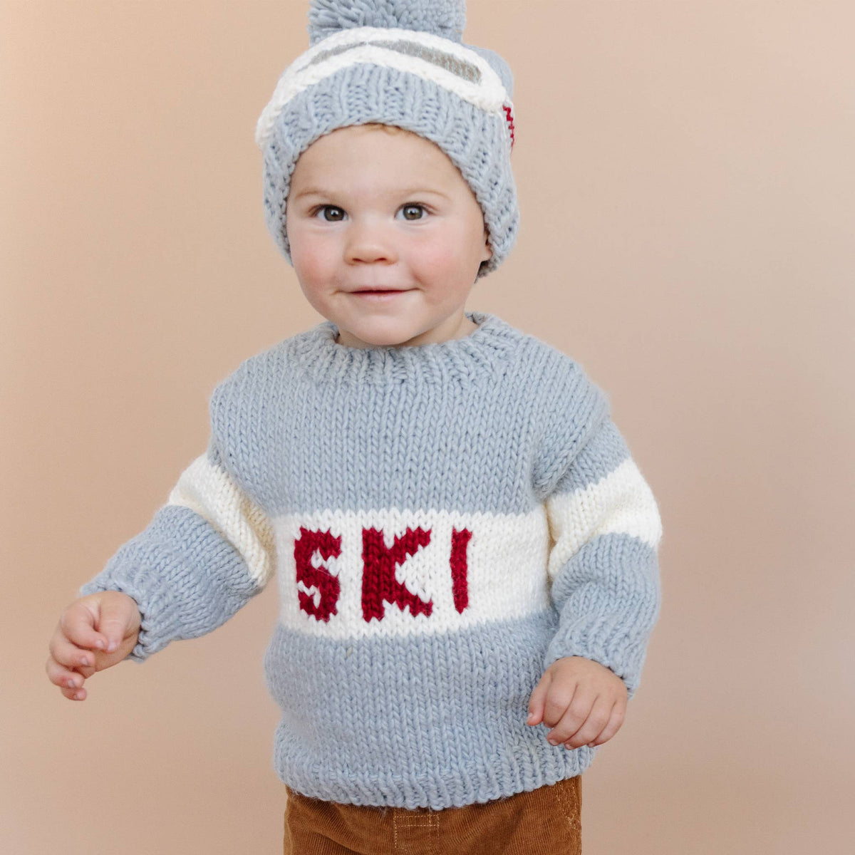 Ski Goggles Beanie, Bowie Grey Baby Kids Adult Snowboard Hat