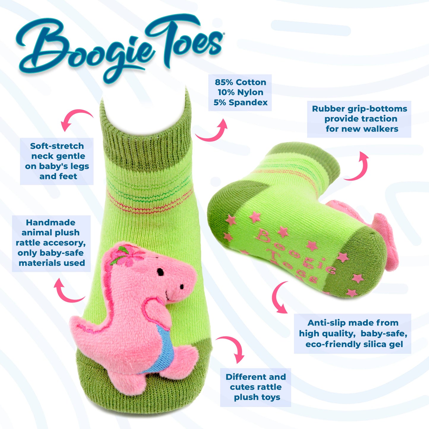 Toy Puppy Boogie Toes Rattle Socks