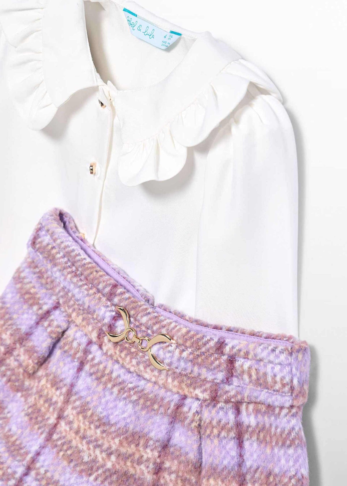 Girl Checked Shorts Set