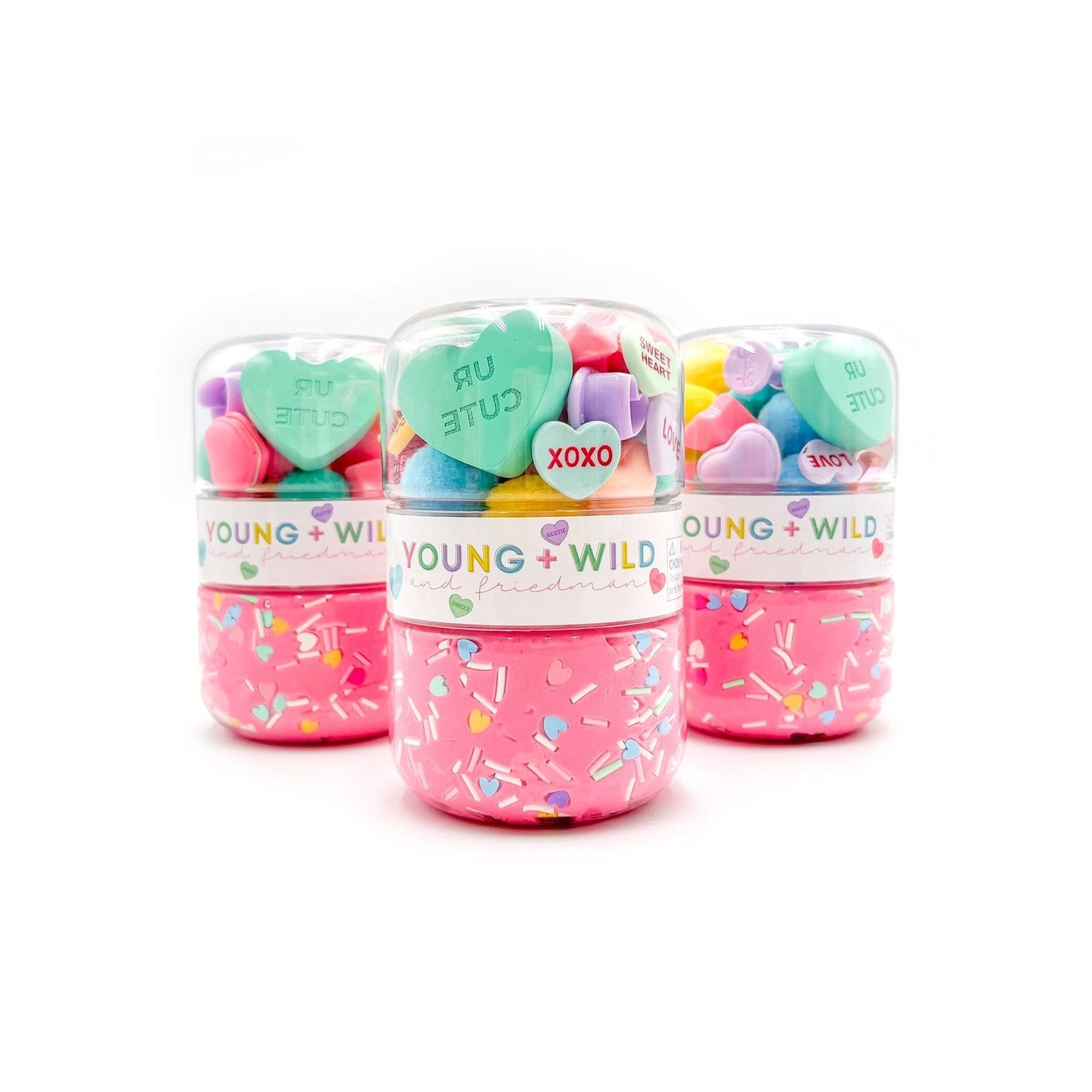 Grab & Go Dough Jar - Pastel Hearts