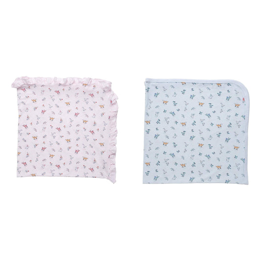 woodsy tale modal soothing swaddle blanket | Blue or Pink