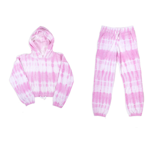 Terry Hoodie and Jogger-Pink Tie Dye