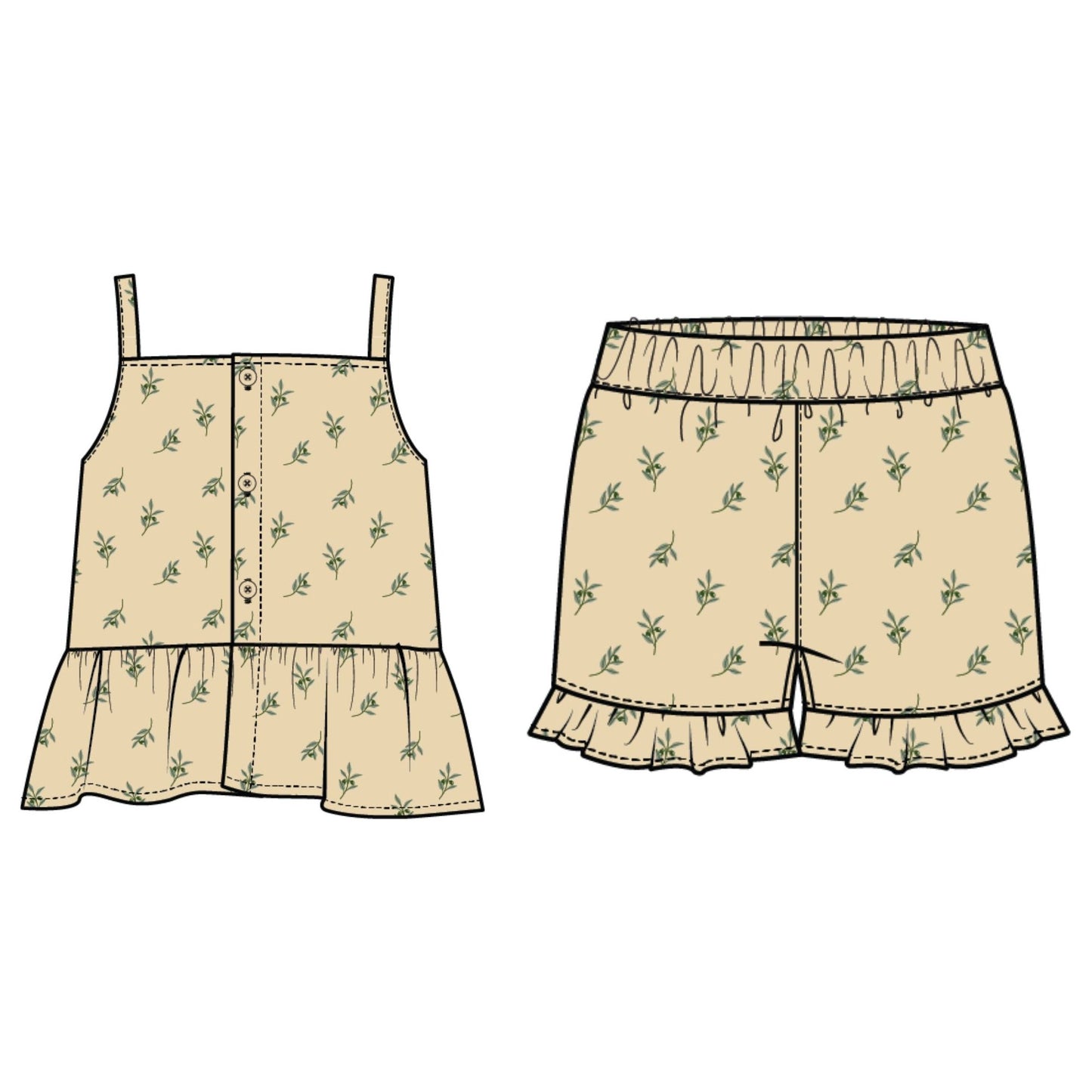 TANK AND SHORT SET LIGHT YELLOW