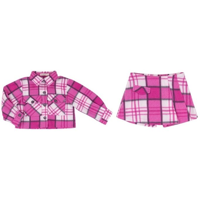 HOT PINK PLAID SKIRT AND TOP