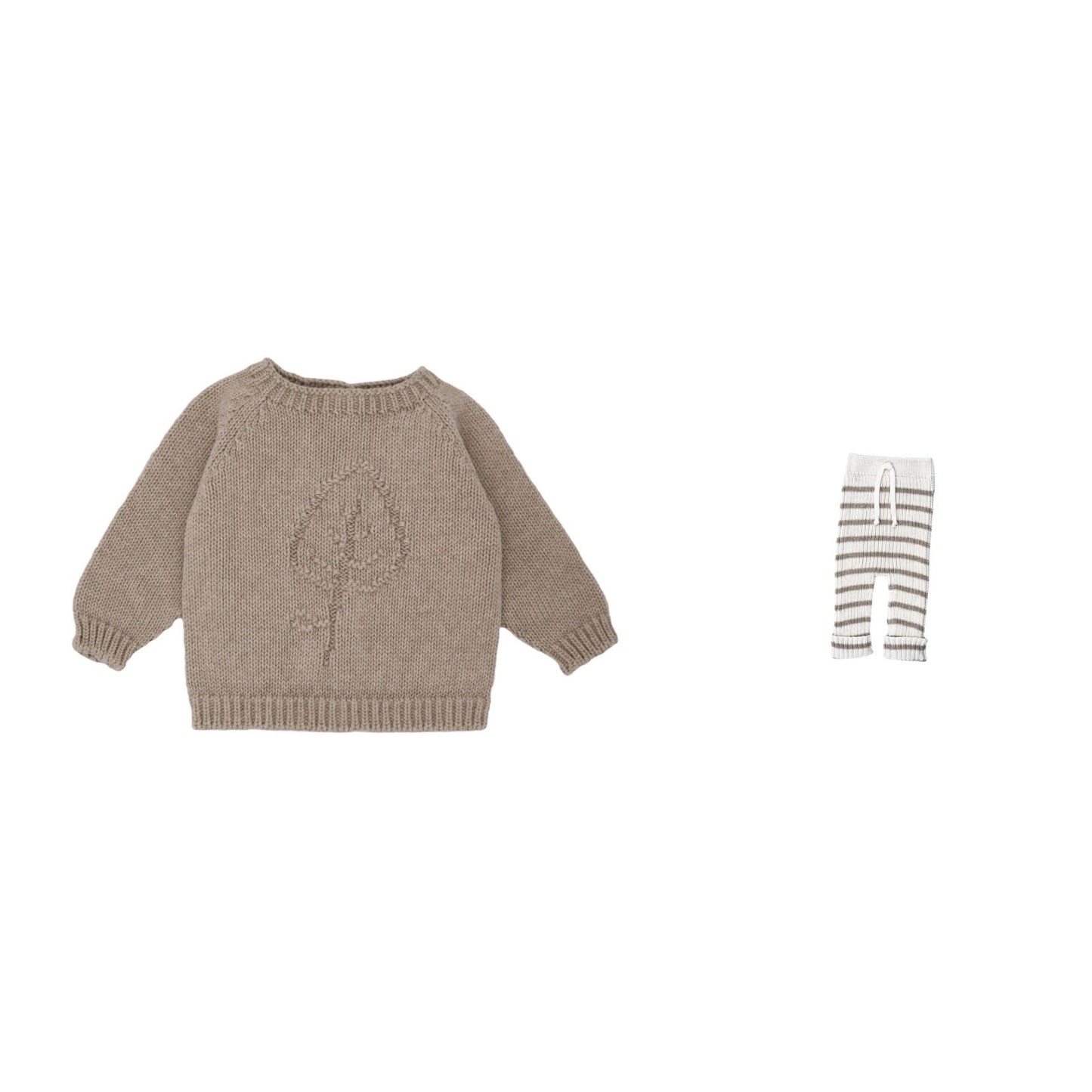 Girls Knit Sweater Set Stripe Legging