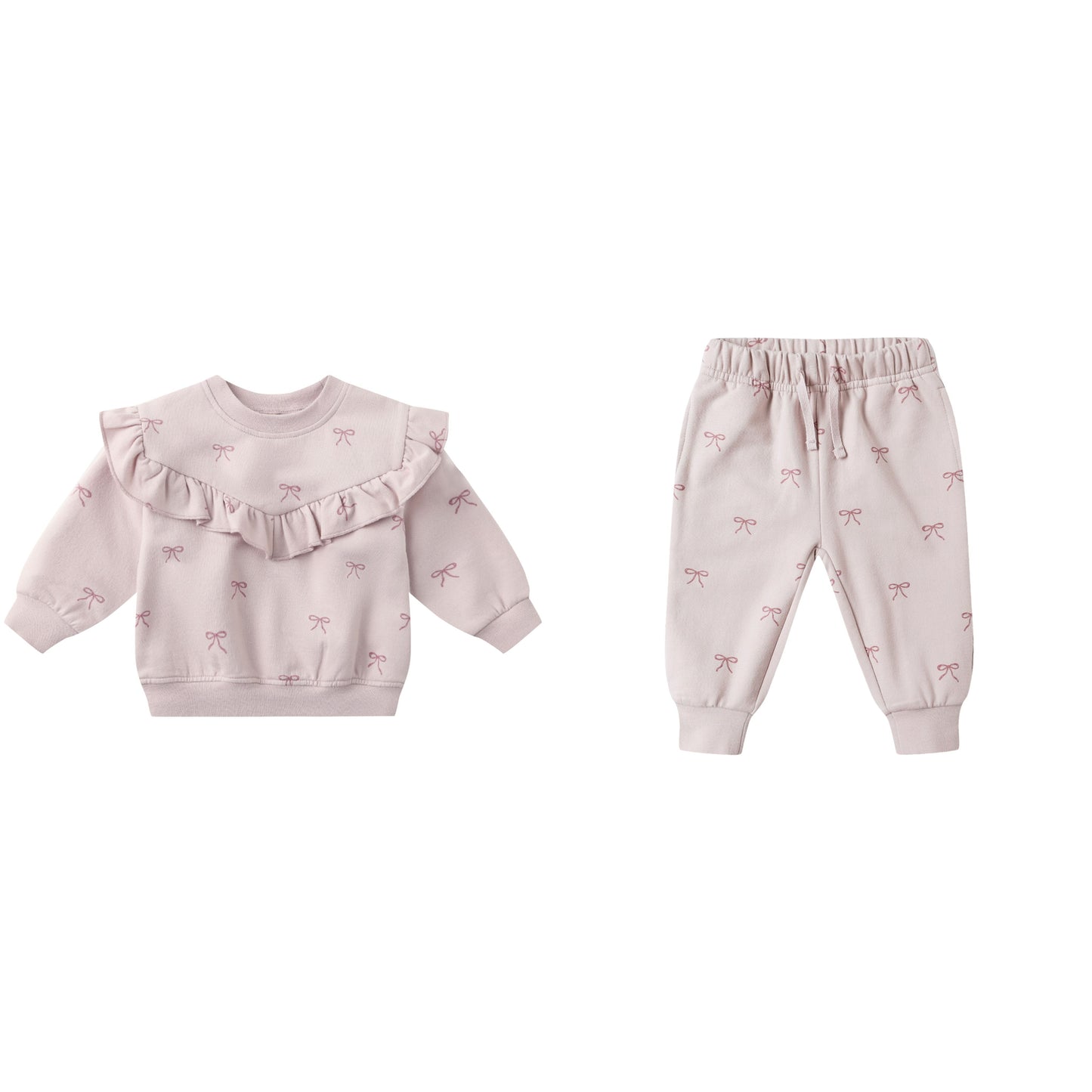 RUFFLE FLEECE SWEATSUIT || BOWS