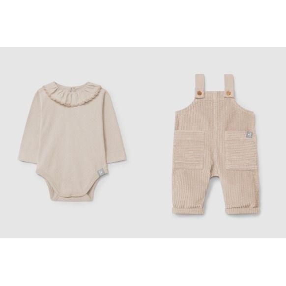 Girls Cord Overall and Long Sleeve