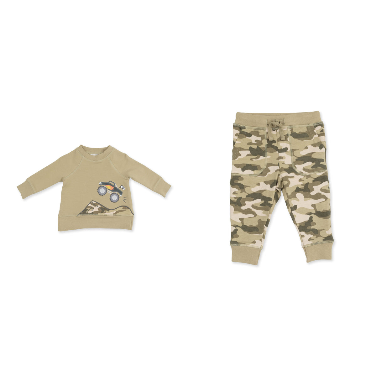 Camo French Terry - Drop Sleeve Sweatshirt and Sweatpant
