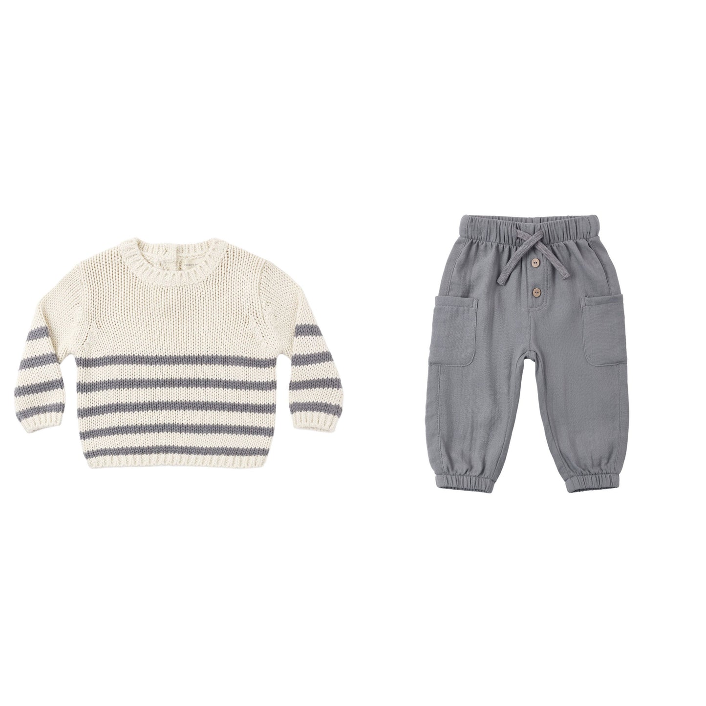 REX SWEATER SLATE STRIPE AND SLATE LUCA PANT