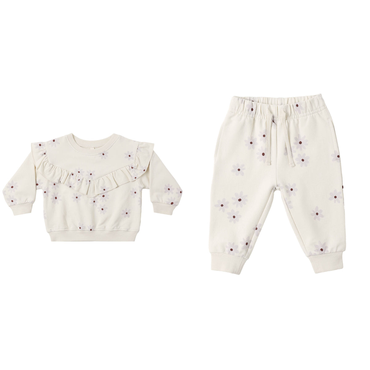 RUFFLE FLEECE SWEATSUIT BLUE DAISY