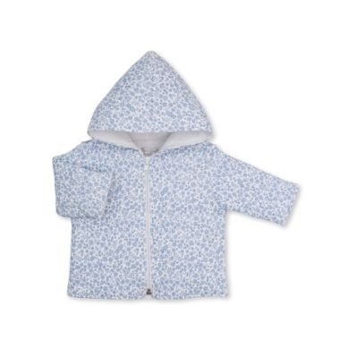 jacquard prt padded jacket - falll blooms blue