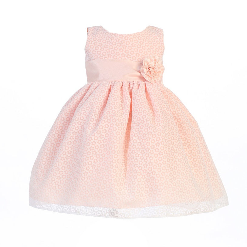 Peach Cotton Burnout Dress