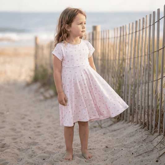Precious Bows Cap Sleeve Swirly Girl Dress