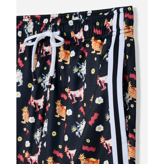 Breakfast AOP mesh shorts black