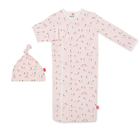 Baa Baa Baby Pink Modal Magnetic Gown Set
