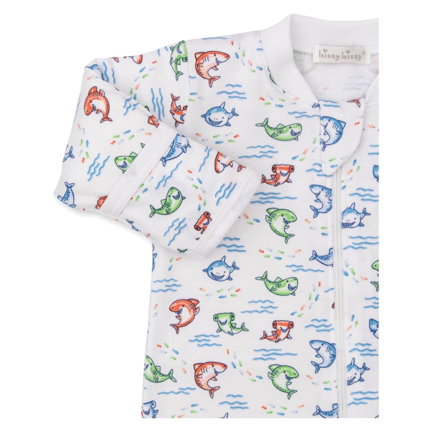 Shark Grins Zip Footie