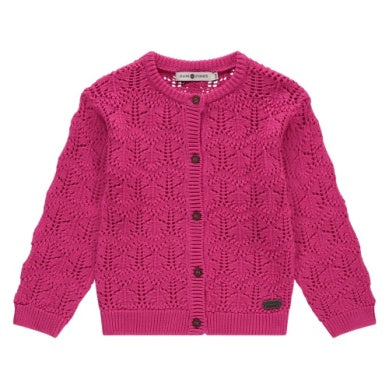 GIRLS MAGENTA CARDIGAN