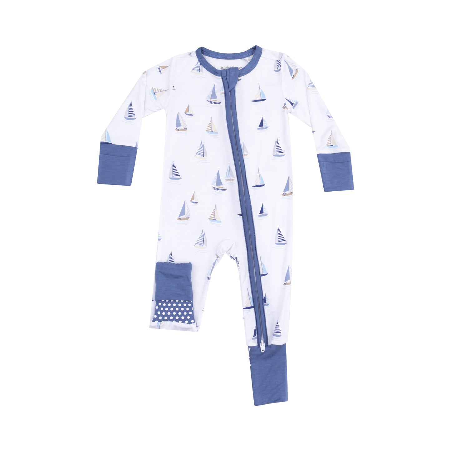 Sailboats Blue 2 Way Zipper Romper