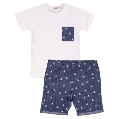 JERSEY AND CHAMBRAY SET