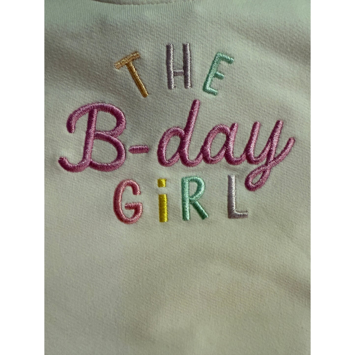 Birthday Girl - Puffy L/S Oversized Sweatshirt with B-Day Girl Embroidery