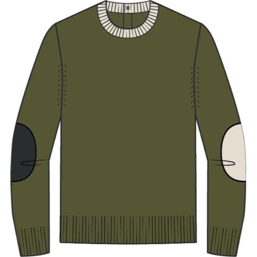 L/S SWEATER KNIT-GREEN DUSTY