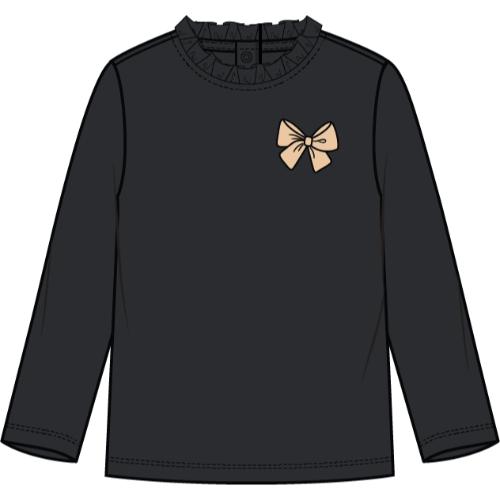 GIRTLS L/S TOP KNIT-BLACK