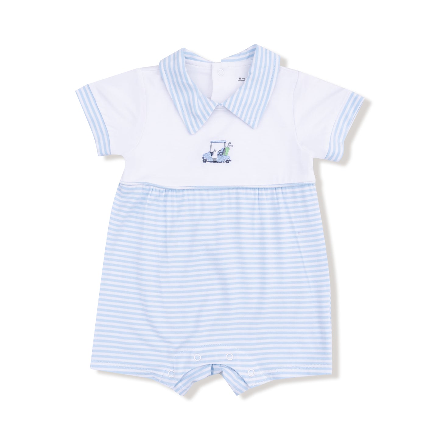 Baby Golf Carts - Blue - Polo Shortie W/ Contrast