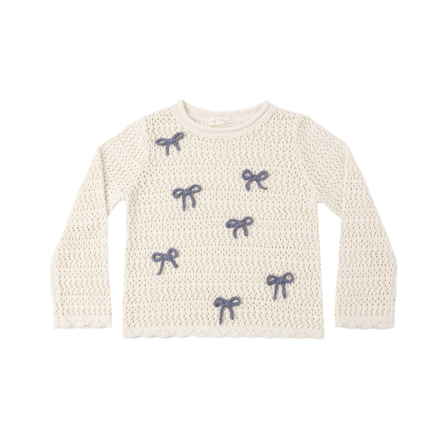 CROCHET KNIT PULLOVER BOWS