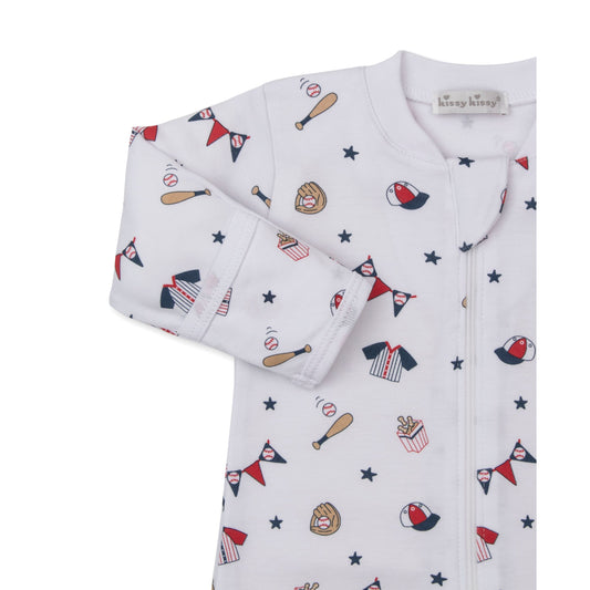 Footie w/Zip Fly Ball Print