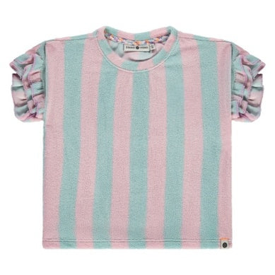 GIRLS SHORT SLEEVE T-SHIRT TERRY STRIPE