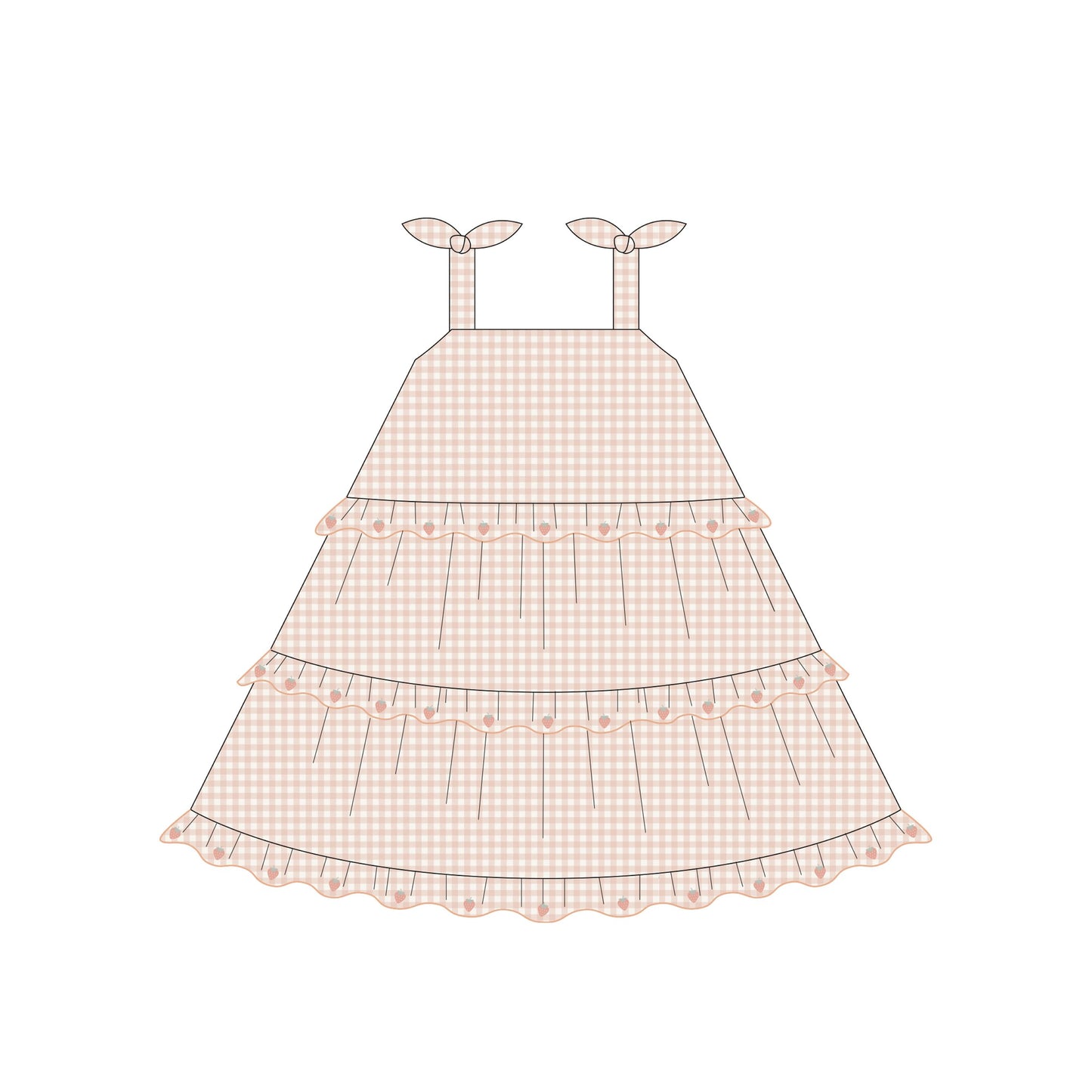 RUFFLED SWING DRESS PETAL GINGHAM
