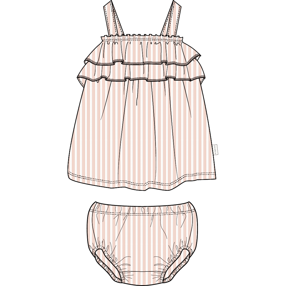 2PC SET: DRESS + BLOOMER KNIT-PINK LT.