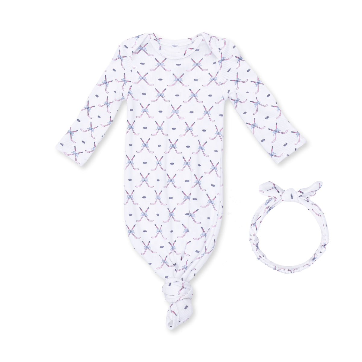 Simple Hockey Pink - Knotted Gown and Headband