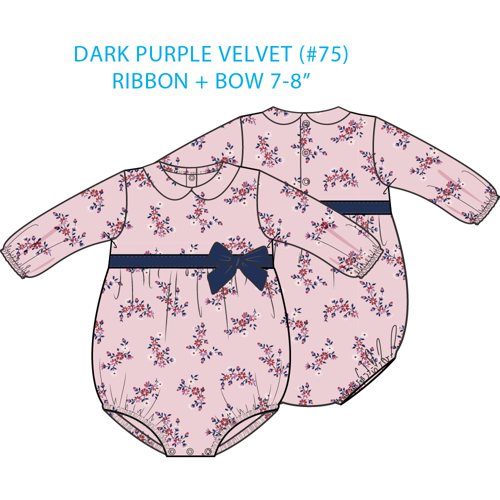 Nora Floral Velour - Bubble with Peter Pan Collar