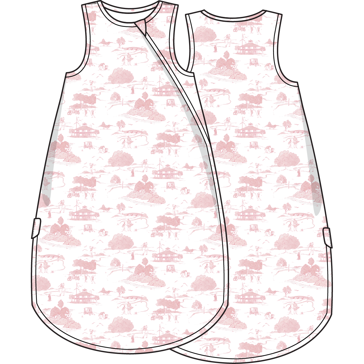Golf Toile Pink - Sleep Bag
