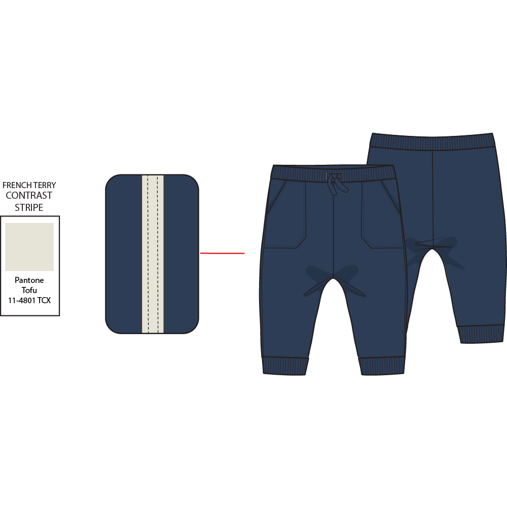 Solid Insignia Blue - Jogger Pant with Varsity Stripes