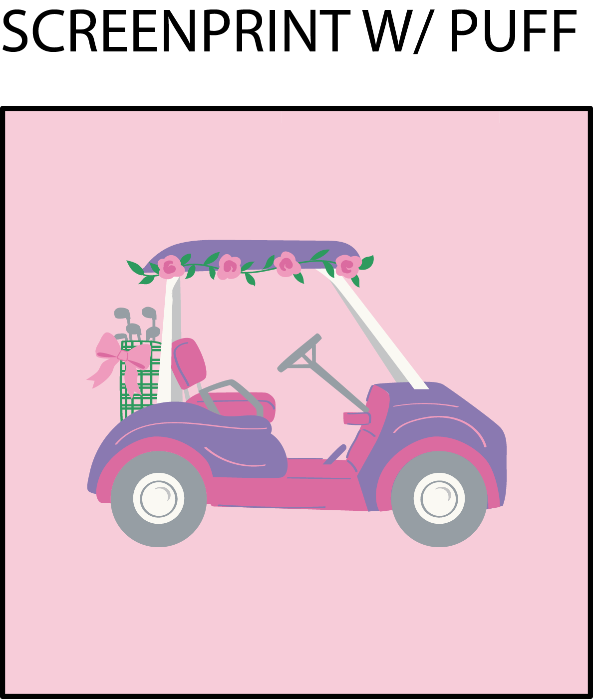 Golf - Pink Golf Cart Long Sleeve Ruffle Tee