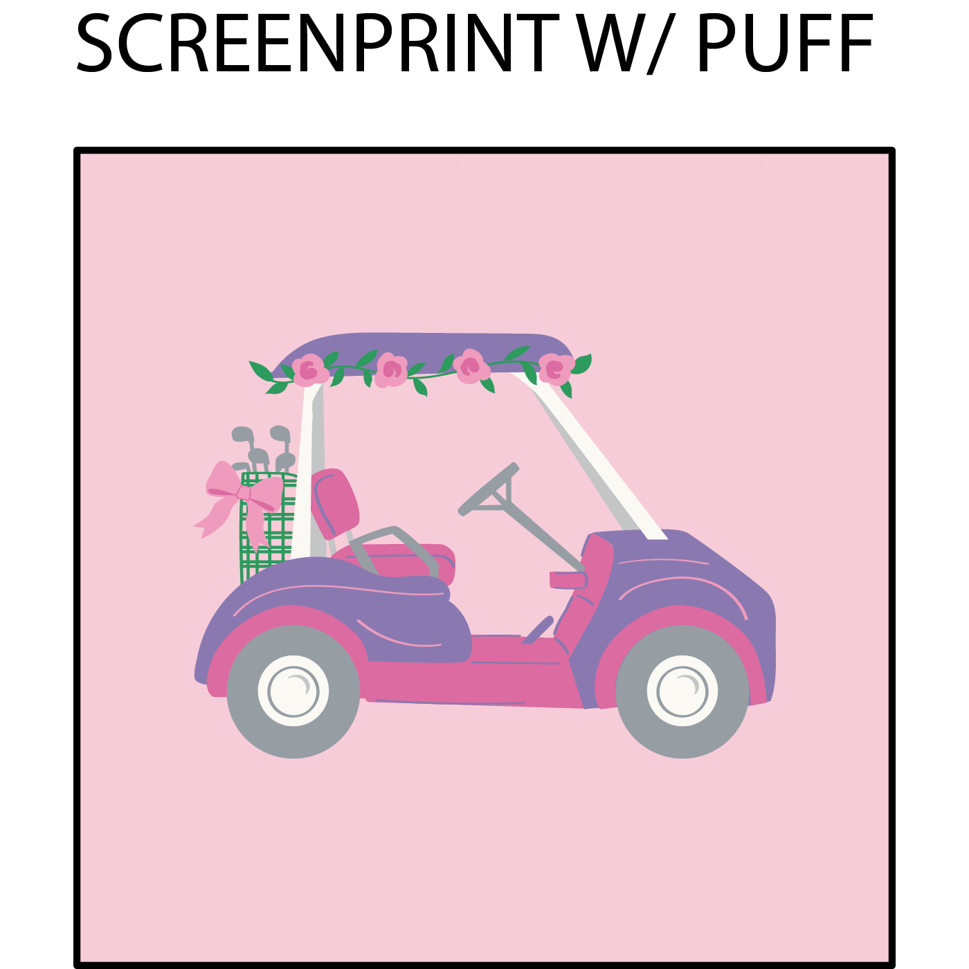 Golf - Pink Golf Cart Long Sleeve Ruffle Tee