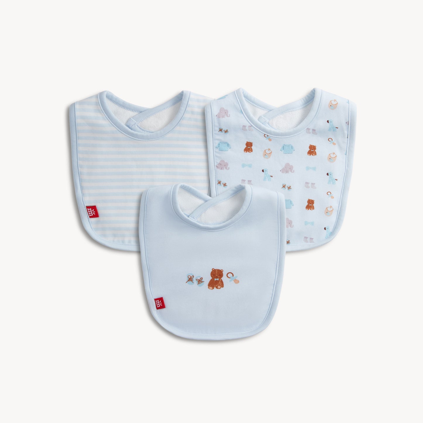 NURSERY NOSTALGIA BLUE MODAL BIB 3-PACK