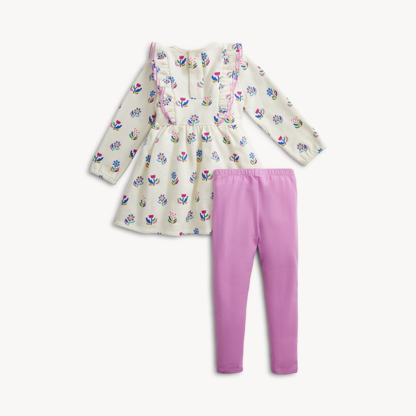 FLORAL IVORY FT GIRLS 2PC DRESS/ LNG PNT SET