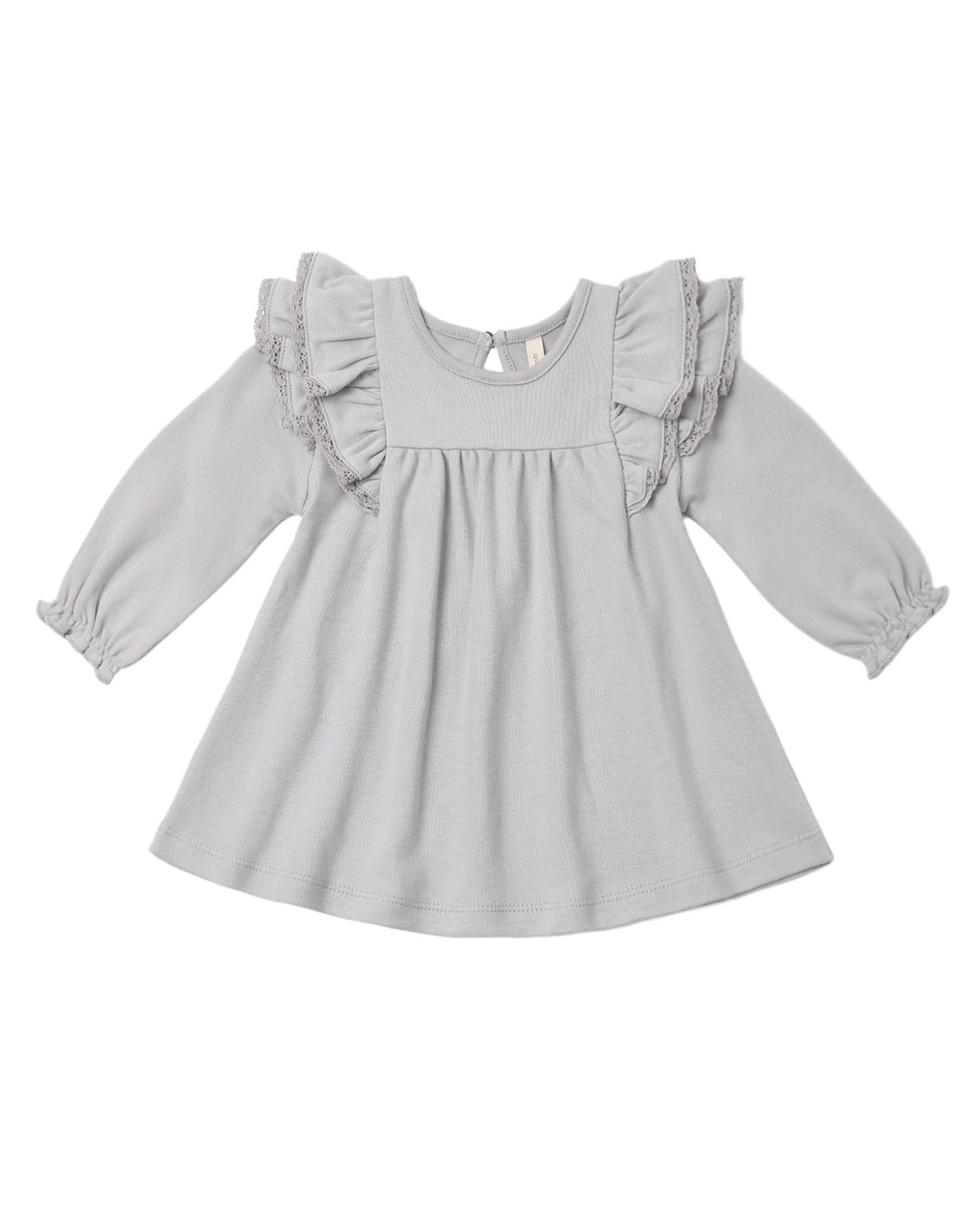 LONG SLEEVE FLUTTER DRESS CLOUD
