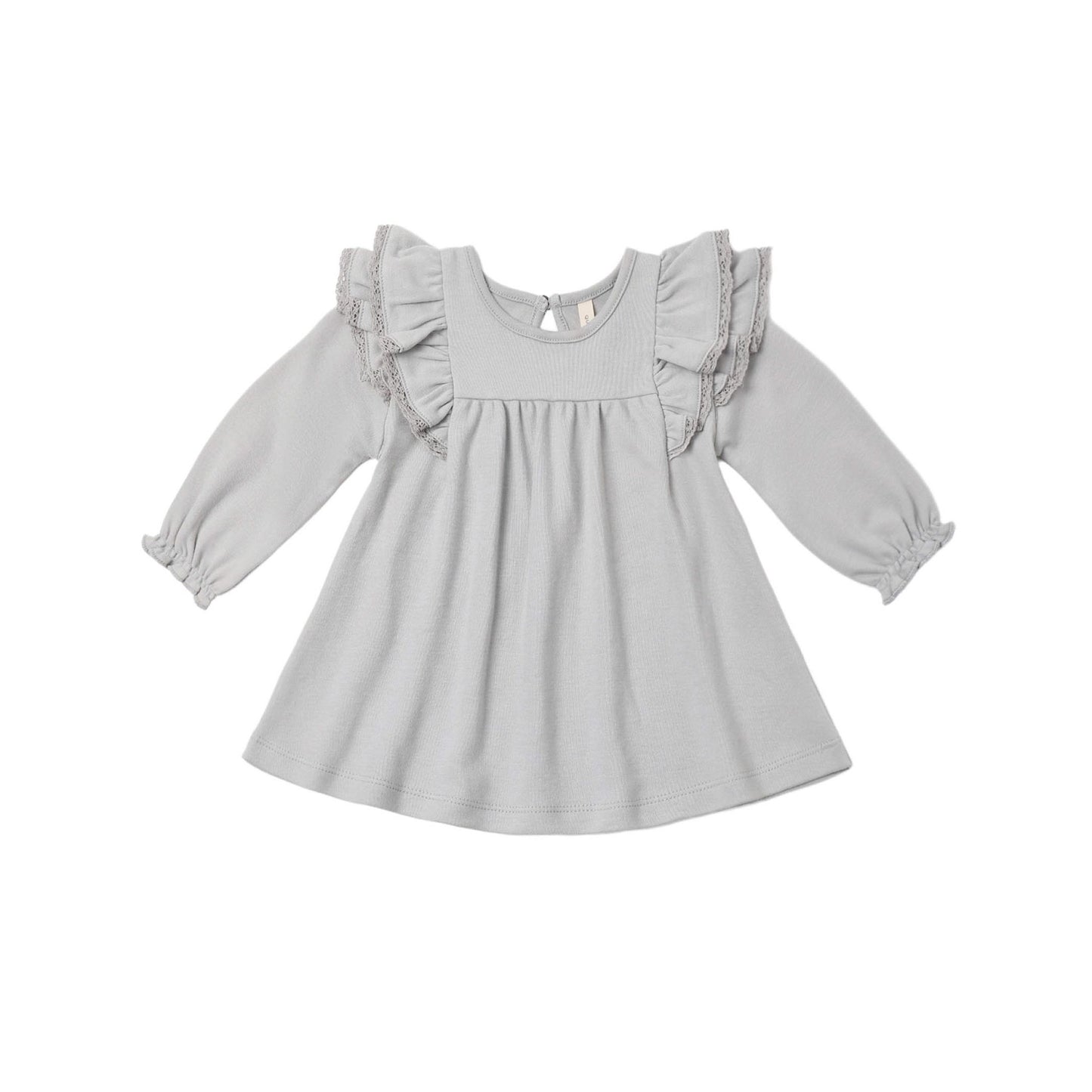 LONG SLEEVE FLUTTER DRESS CLOUD