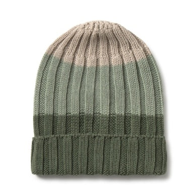 KNIT TRICOLOR RIB HAT