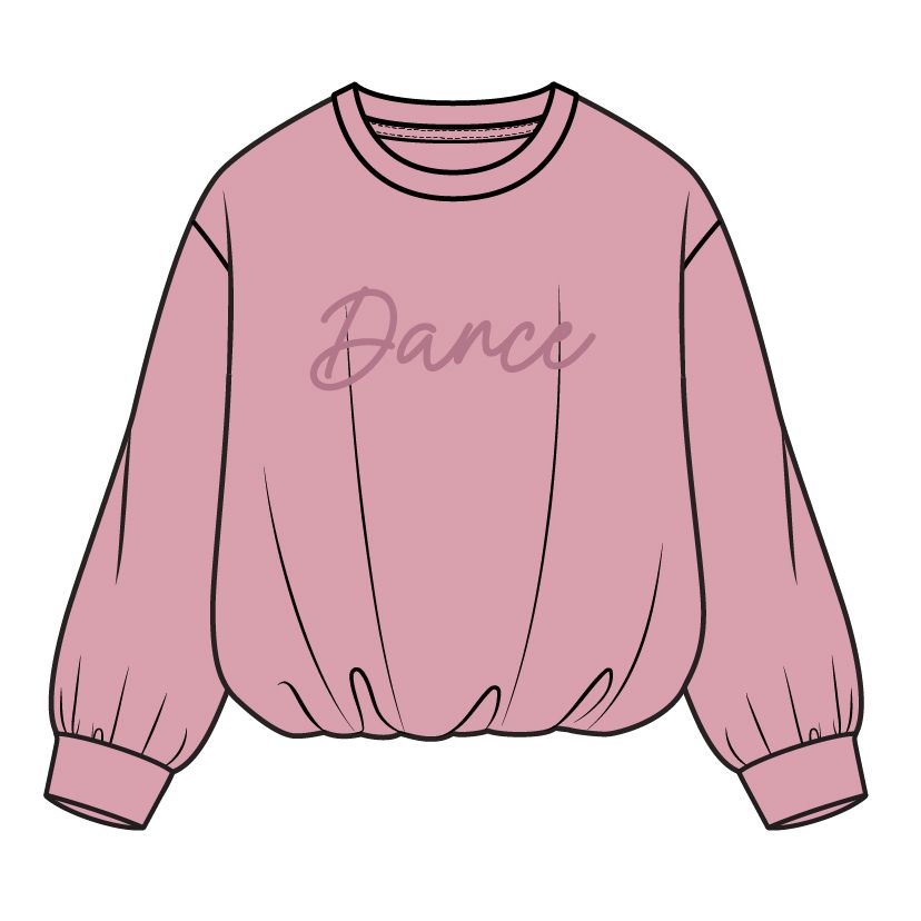 L/S CREW NECK BUBBLE SWEATSHIRT KNIT-PINK