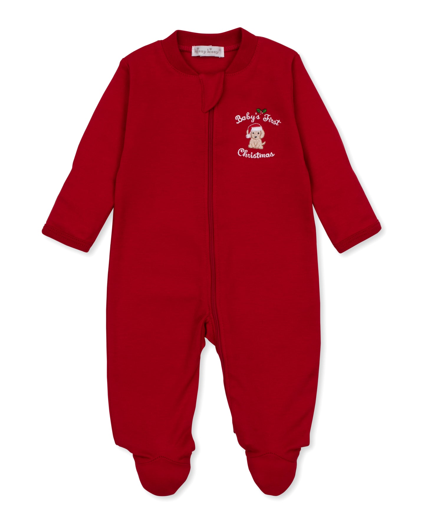 footie w/ zip baby's first Christmas